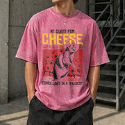 My Quest for Cheese Vintage Washed T-Shirt in Red