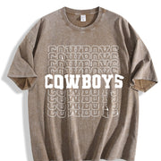 Cowboys Family Team Mascot Vintage Washed T-Shirt in Brown