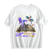 Spring and a Round-neck Short-sleeve with a Small Dragon Cotton T-Shirt in White