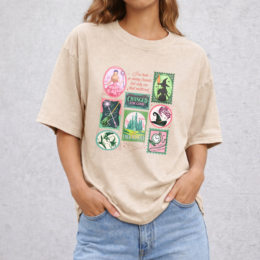 Wicked Changed For Good vintage washed oversized T-shirt in Beige