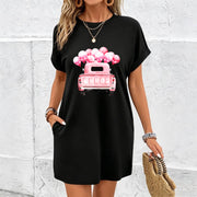Valentine's Day Loose Cotton T-Shirt in Black