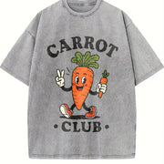 Carrot Club Kids Veggie for Boys Girls Youth Vintage Washed T-Shirt in Gray