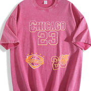 Chicago 23 Basketball Vintage Washed T-Shirt in Red