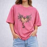 Dragon Fantasty vintage washed oversized T-shirt in Red