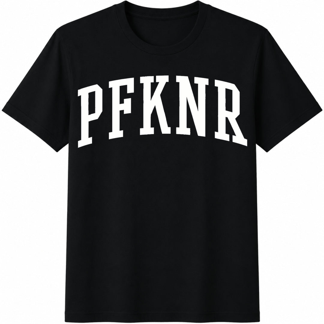 PFKNR College Letters Cotton T-Shirt in Black