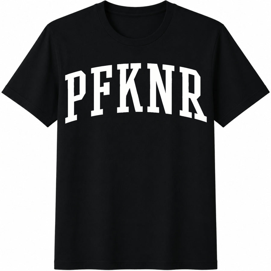 PFKNR College Letters Cotton T-Shirt in Black