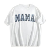 Toile Floral Mama Pregnancy Announcement Boy Cotton T-Shirt in White