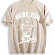 1 Pcs Heavy Adorable Vintage Washed T-Shirt in Beige