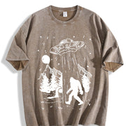 Bigfoot Alien Loch Ness Vintage Washed T-Shirt in Brown