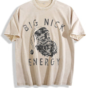Big Nick Energy Santa Vintage Washed T-Shirt in Beige