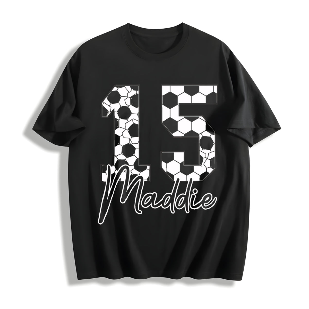 Custom Soccer Personalized Soccer Cumber Cotton T-Shirt in Black