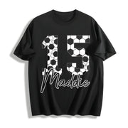Custom Soccer Personalized Soccer Cumber Cotton T-Shirt in Black