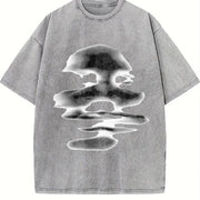 Cloud Face Vintage Washed T-Shirt in Gray