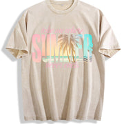 Take Me Where Summer Never Ends Vintage Washed T-Shirt in Beige