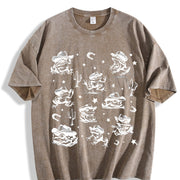 Cowboy Frogs Western Cowboy Vintage Washed T-Shirt in Brown