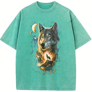 90s Howling Wolf Wilderness vintage washed oversized T-shirt in Blue