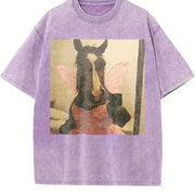 Fairy Horse Vintage Washed T-Shirt in Purple