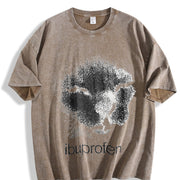 Hilarious Ibuprofen Cat: Wildly Awkward Comedy Vintage Washed T-Shirt in Brown