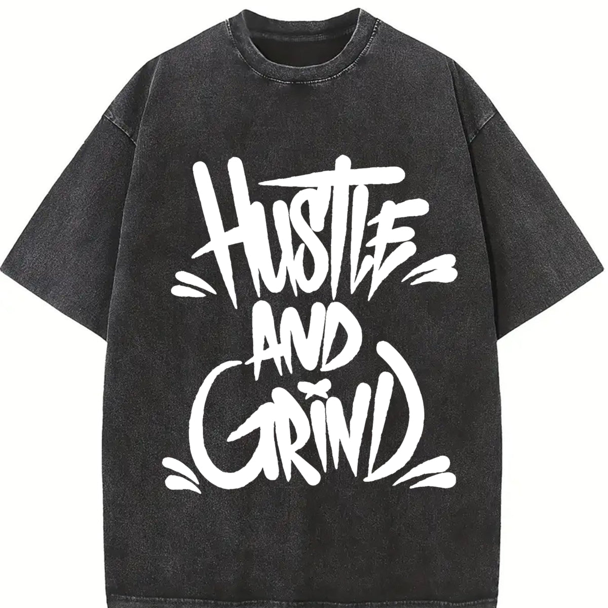 1 Pcs Heavy Adorable Vintage Washed T-Shirt in Black