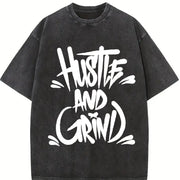 1 Pcs Heavy Adorable Vintage Washed T-Shirt in Black