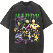 The Hardy Boyz Wrestling – WWE Legends – Jeff & Matt vintage washed oversized T-shirt in Black