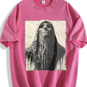Melting Grim Reaper Sleeveless Tank Vintage Washed T-Shirt in Red