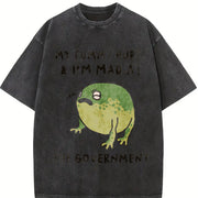 My Tummy Hurts I'm Mad at the Gouvernment Vintage Washed T-Shirt in Black