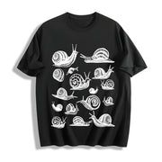 Snails Snail Lover Cotton T-Shirt in Black