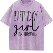 Birthday Girl 30th Birthday 30th Birthday Thirtieth 30th Vintage Washed T-Shirt in Purple