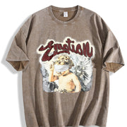 Cherub Emotion Rhinestone Tank Vintage Washed T-Shirt in Brown