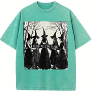 Girls Will Be Girls Witch Vintage Washed T-Shirt in Blue