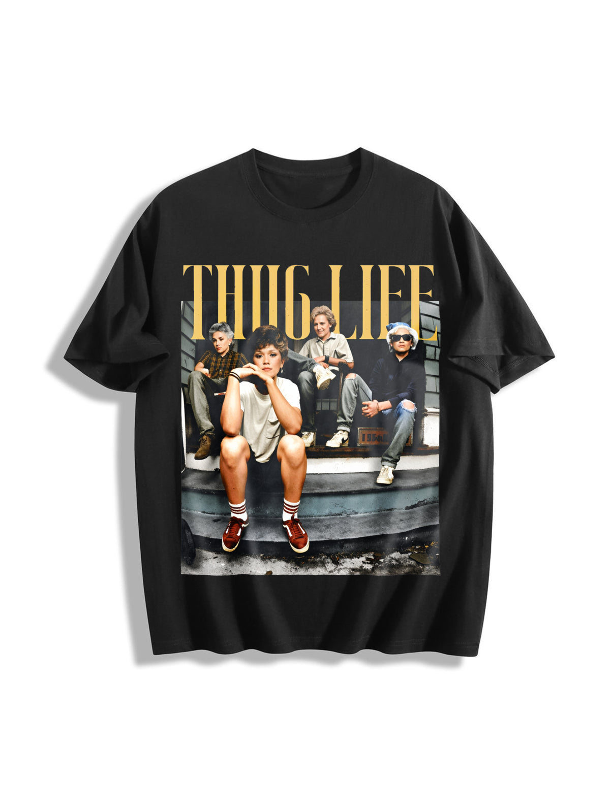 Golden Girls Thug Life Cotton T-Shirt in Black
