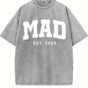 Custom Mom Dad Matching Parents Vintage Washed T-Shirt in Gray