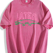 Later Gator Alligator vintage washed oversized T-shirt in Red