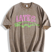 Later Gator Alligator vintage washed oversized T-shirt in Brown