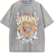 Sun vintage washed oversized T-shirt in Gray