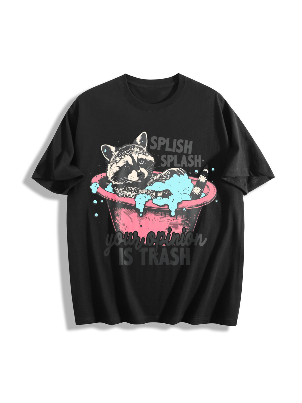 Meme Raccoon Raccoons Cotton T-Shirt in Black