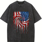 Effortless Chic Coastal Granddaughter Sun-faded American Vintage Washed T-Shirt in Black