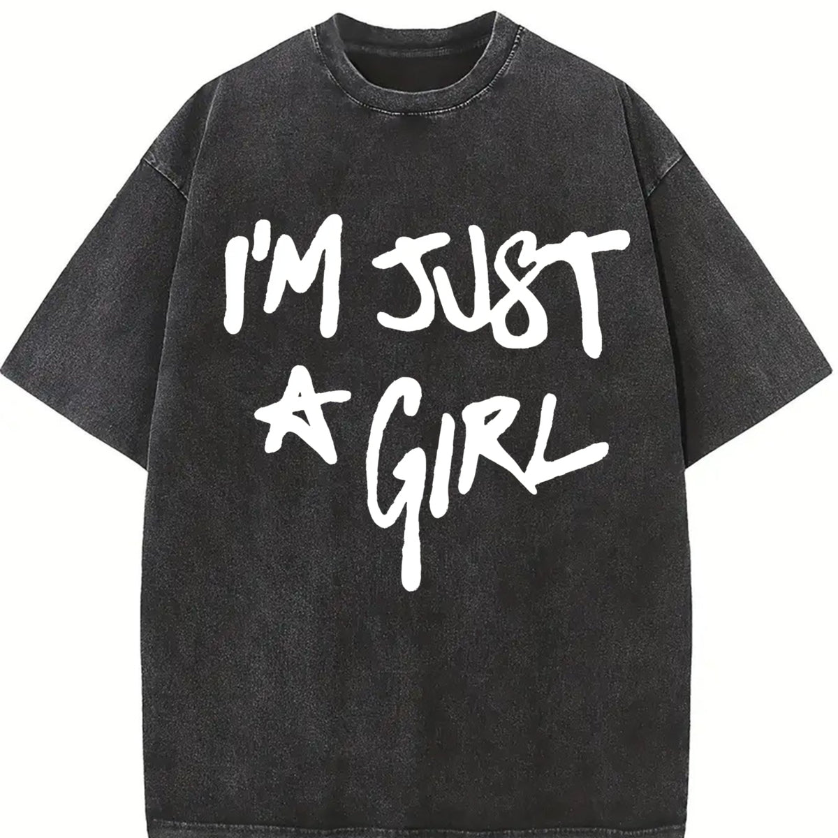 I'm Just Vintage Washed T-Shirt in Black