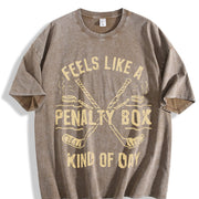 Feels Like a Penalty Box Kind of Day Vintage Washed T-Shirt in Brown
