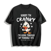 Easter 70s Duck Couple Shop Cotton T-Shirt in Black