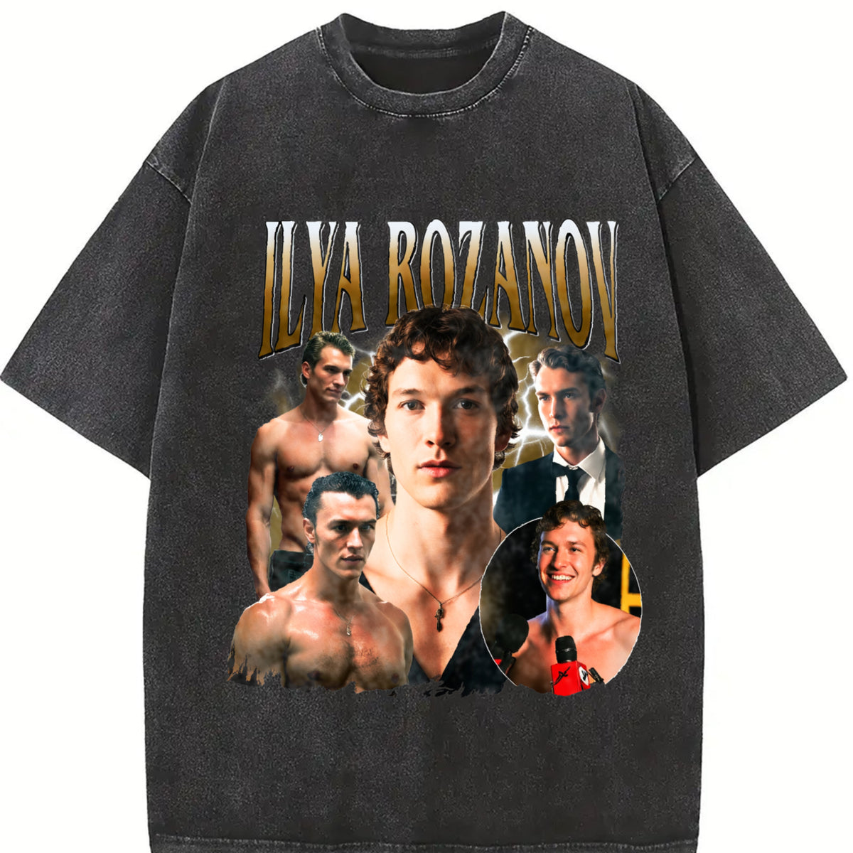 Heated Rivalry Rozanov Fans vintage washed oversized T-shirt in Black