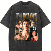 Heated Rivalry Rozanov Fans vintage washed oversized T-shirt in Black