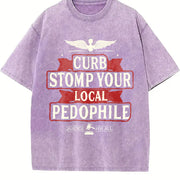 CURB STOMP P3do For Him For Her vintage washed oversized T-shirt in Purple