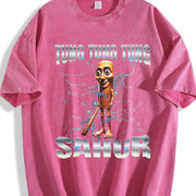 Premium Tung Sahur Vintage Washed T-Shirt in Red