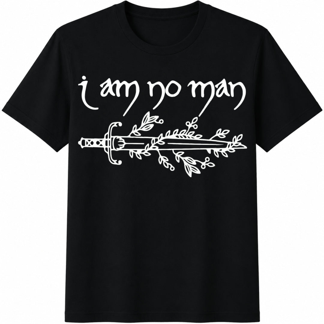 I Am No Man Bookish Cotton T-Shirt in Black