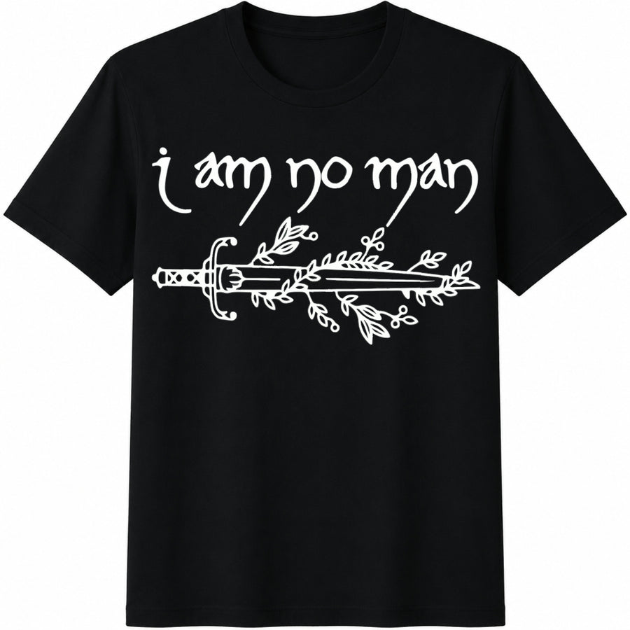 I Am No Man Bookish Cotton T-Shirt in Black