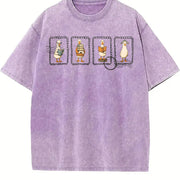 Yoga Geese Vintage Washed T-Shirt in Purple