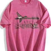 Retro Mallard Ducks Fall 90s Waterfowl Duck Animal Lover Vintage Washed T-Shirt in Red