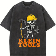 Klein Tools Skeleton Worker Vintage Washed T-Shirt in Black